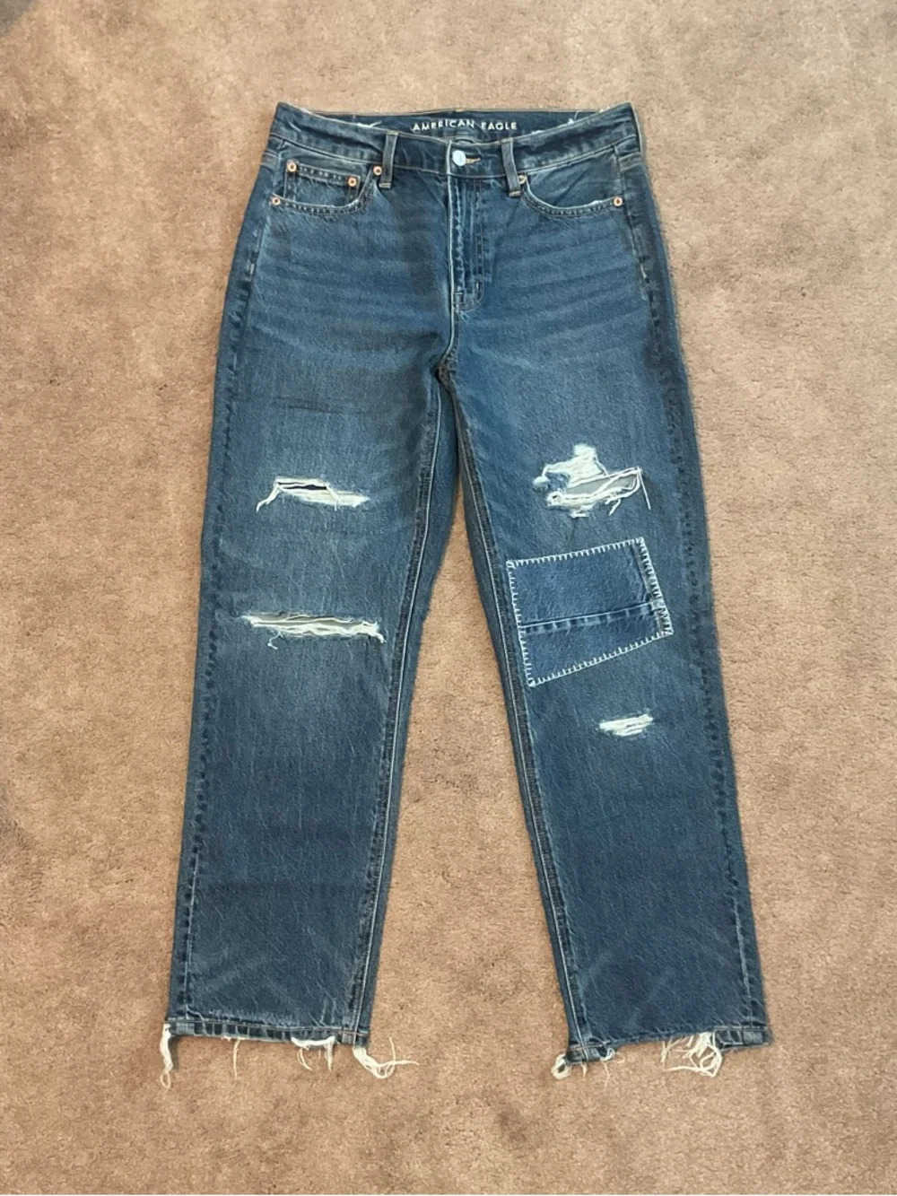 American Eagle Outfitters Women's  Super High-Rise Ankle Straight Jeans